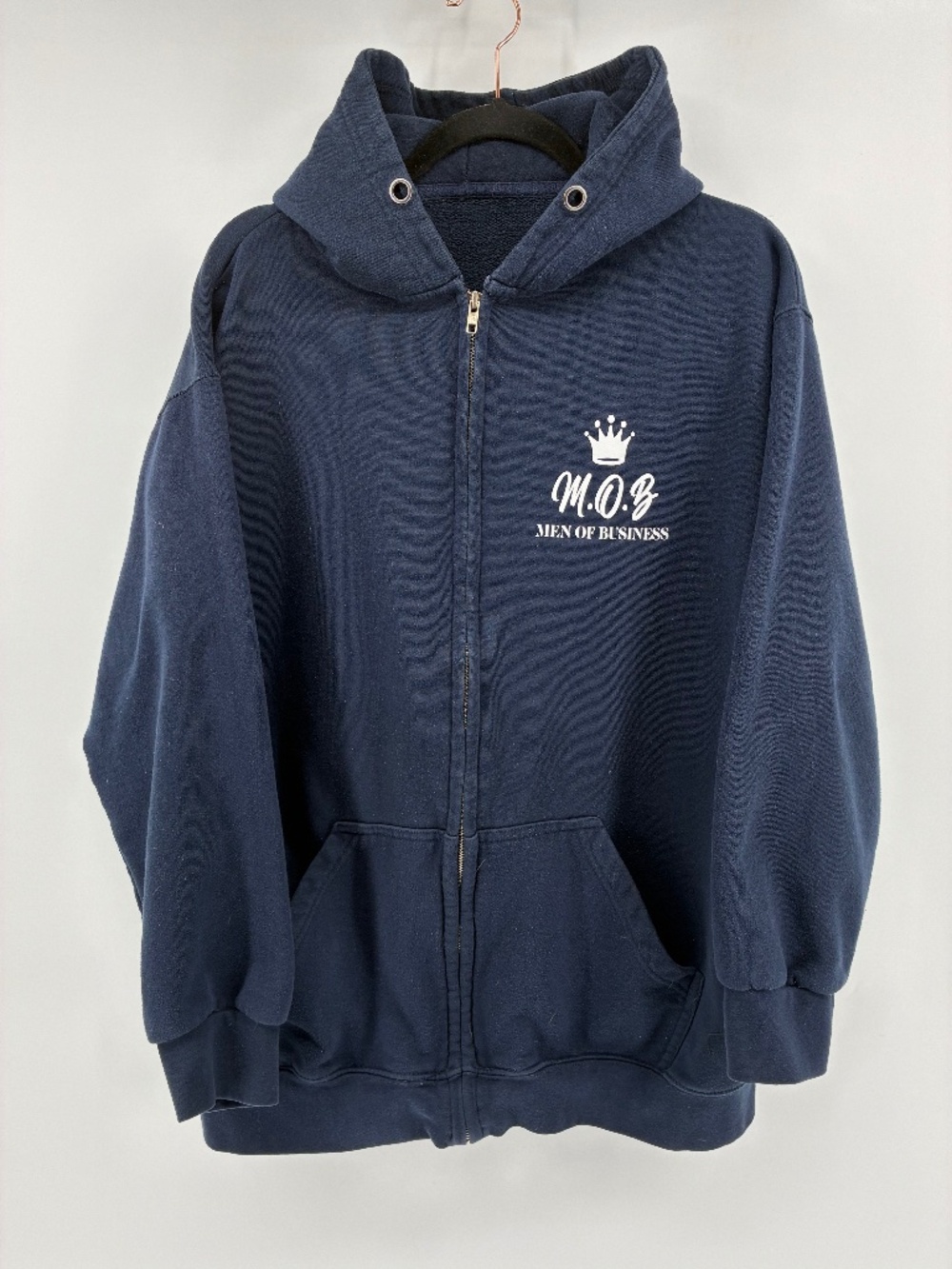 Men of Business Navy Full-Zip Hoodie